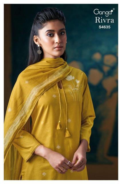 Ganga Rivra 4635 catalog unstitched heavy salwar kameez in jaipur wholesale 