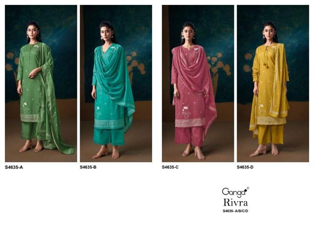 Ganga Rivra 4635 catalog unstitched heavy salwar kameez in jaipur wholesale 