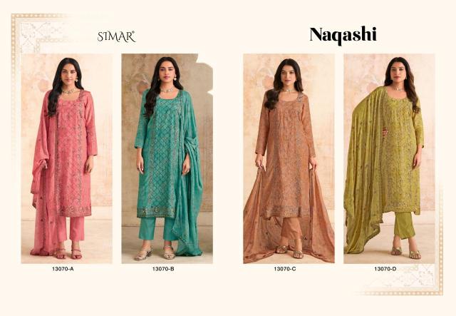 Glossy Simar Naqashi 13070 catalog salwar kameez wholesale ahmedabad