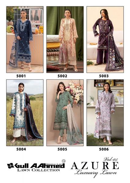 Gull Aahmed Azure Vol 5 catalog pakistani lawn suits wholesale in india