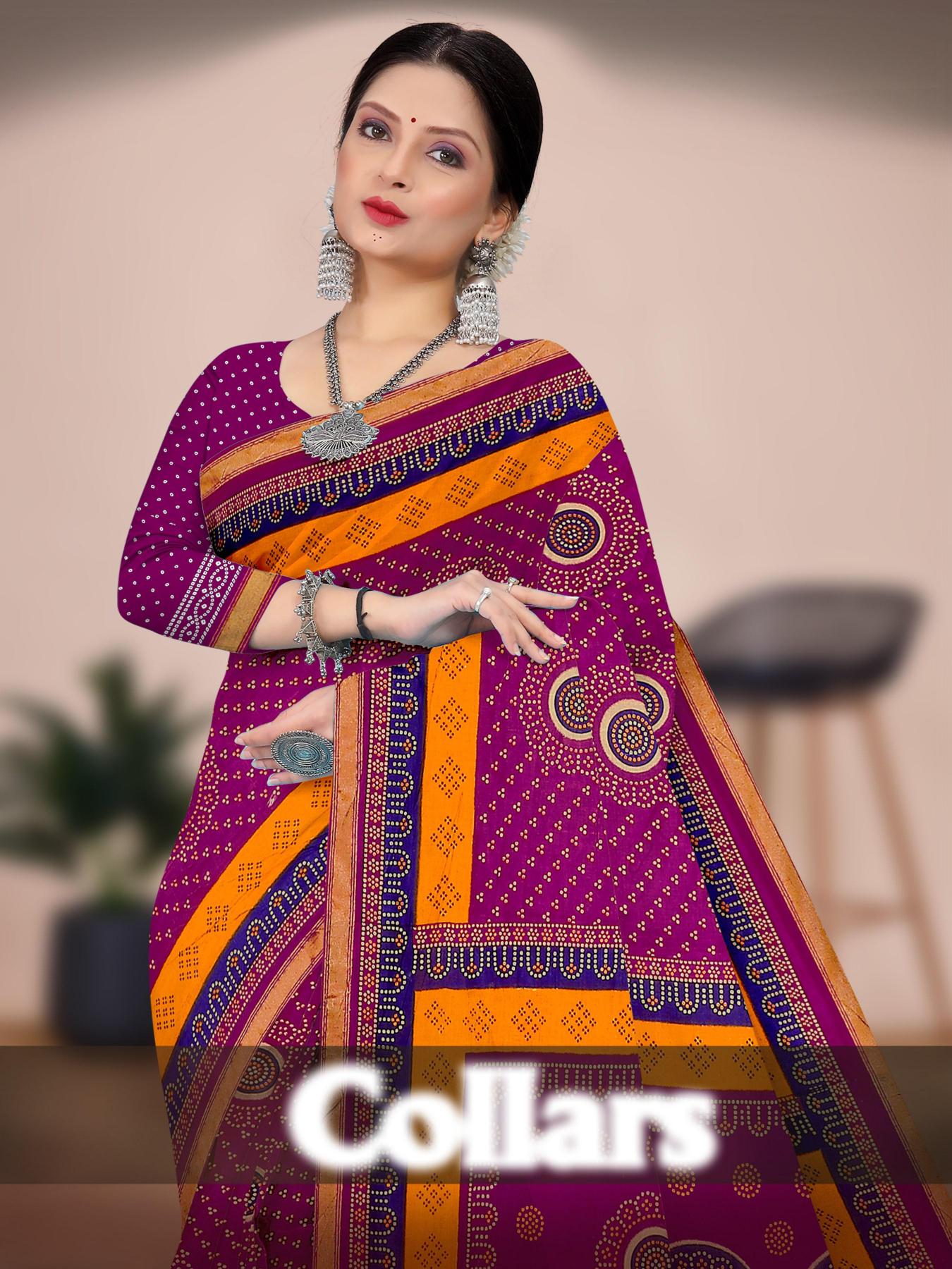 Jagruti collars – Cotton Saree