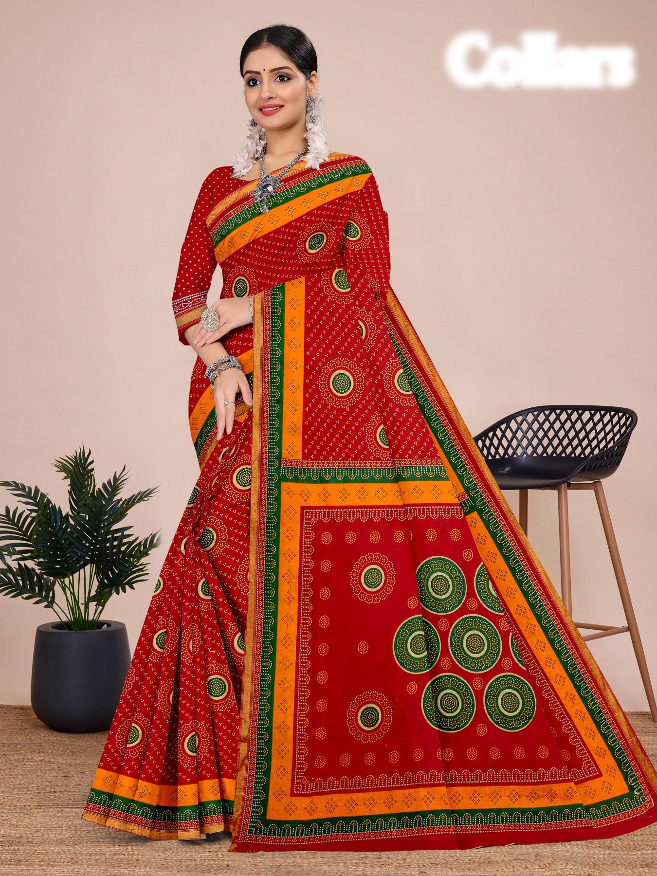 Jagruti collars – Cotton Saree