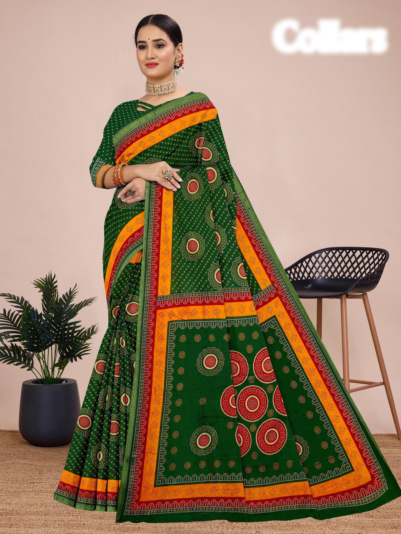 Jagruti collars – Cotton Saree