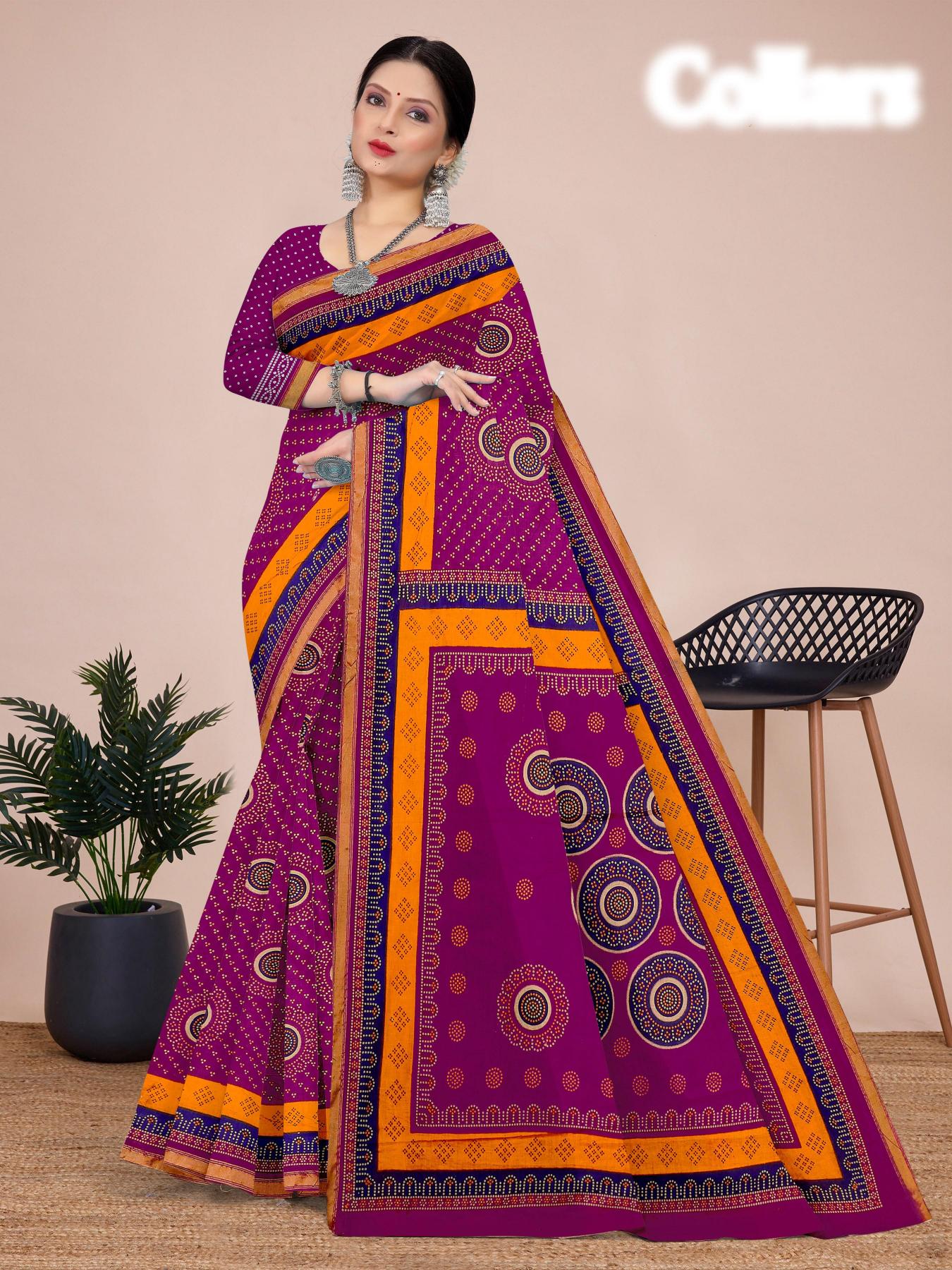 Jagruti collars – Cotton Saree