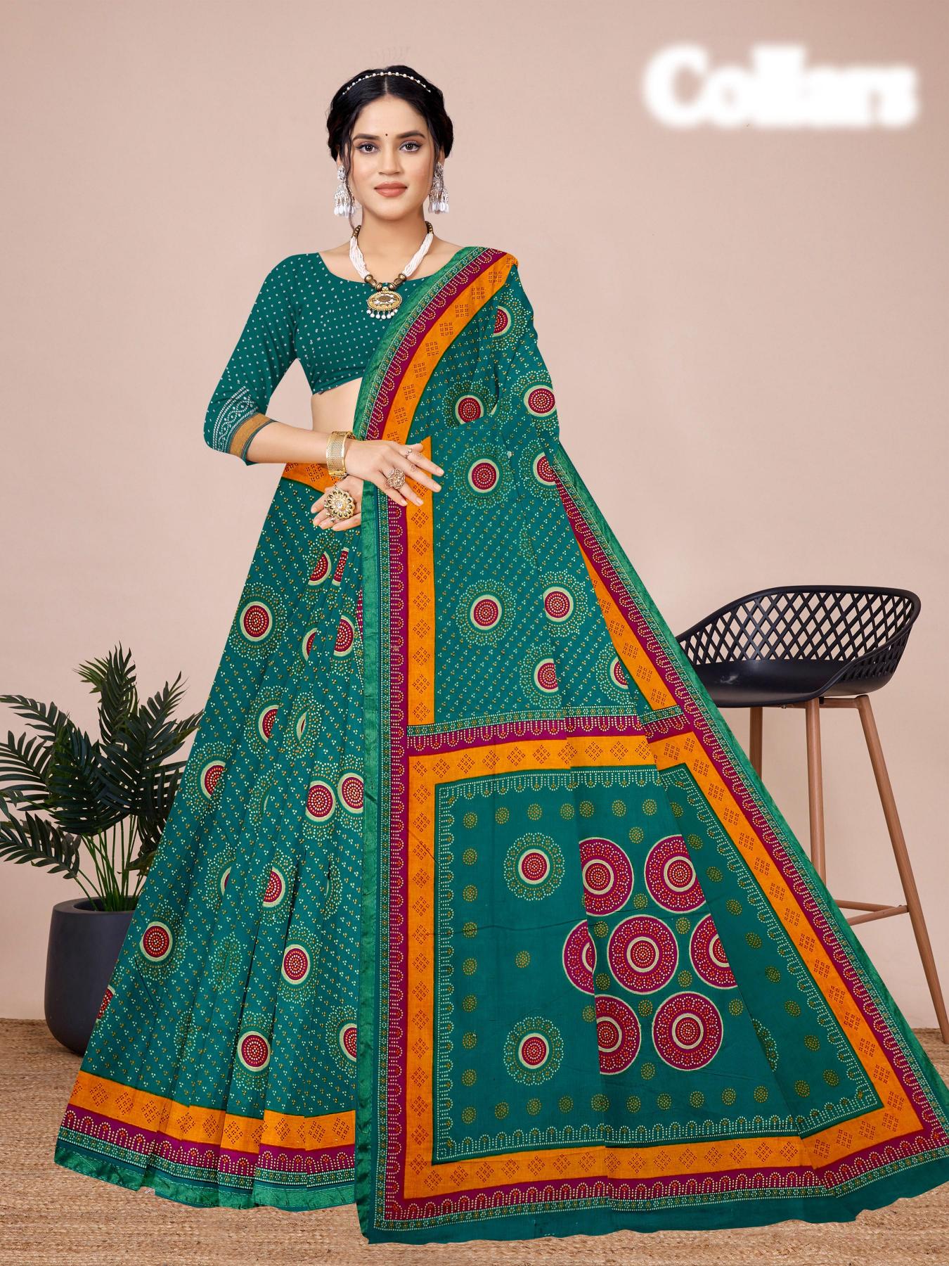 Jagruti collars – Cotton Saree