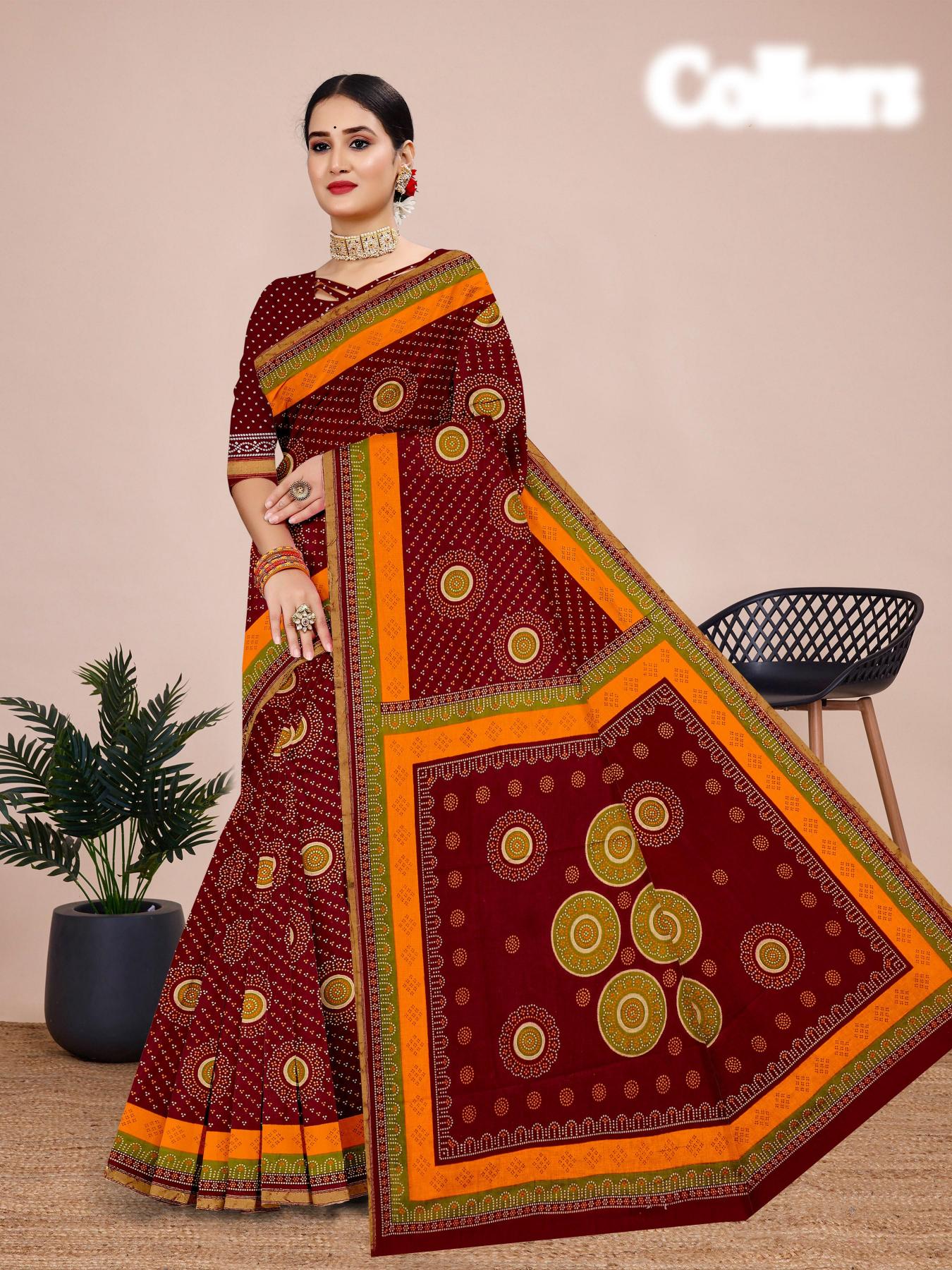 Jagruti collars – Cotton Saree
