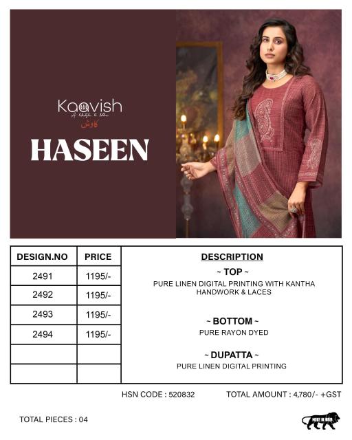 Kaavish Haseen catalog wholesale designer salwar kameez