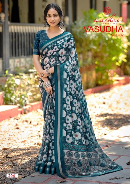 Kashvi Vasudha Vol 2 catalog online shopping digital print sarees wholesale