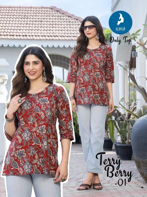Kaya Terry Berry catalog fusion kurtis wholesale