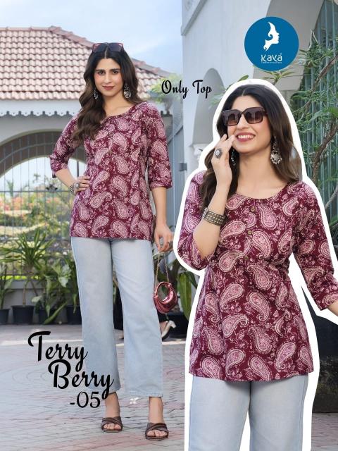 Kaya Terry Berry catalog fusion kurtis wholesale