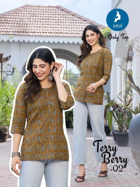 Kaya Terry Berry catalog fusion kurtis wholesale