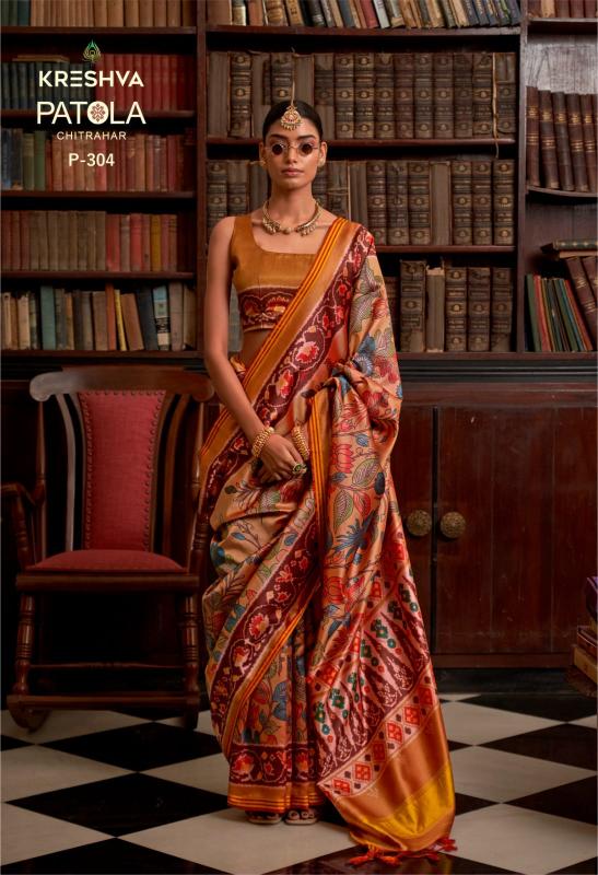 Kreshva Patola Chitrahar catalog silk saree wholesale market in mumbai