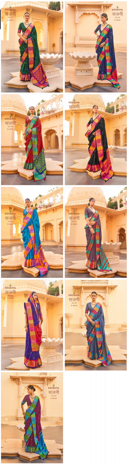 Kreshva Sajni catalog saree wholesale market in hyderabad