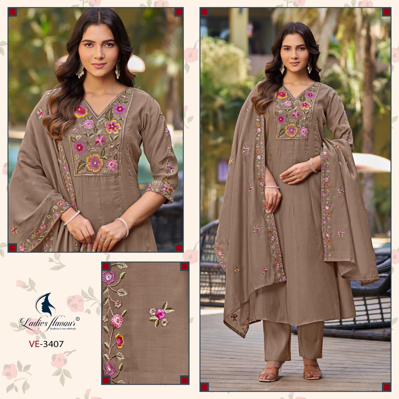 Ladies Flavour 3406 & 3407 catalog white kurti wholesale