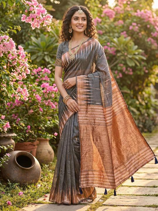 MADHUBAN by SHREE SHYAM FASHION fancy designer Soft LINEN COTTON fabric saree wholesale with Fancy latkan