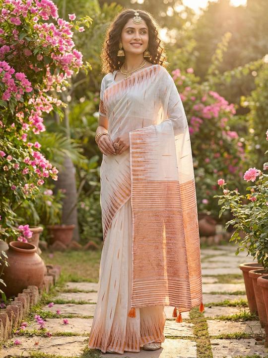 MADHUBAN by SHREE SHYAM FASHION fancy designer Soft LINEN COTTON fabric saree wholesale with Fancy latkan