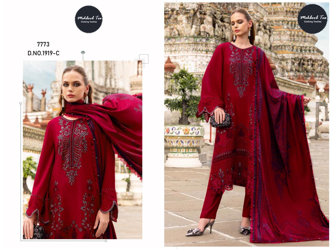 Mehboob Tex 1919 B To D catalog pakistani suits wholesalers in surat