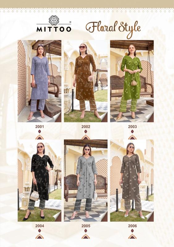 Mittoo Floral Style catalog co ord set wholesaler