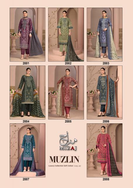 Mizaj Muzlin Vol-2 – Pakistani Readymade Kurti Pant With Dupatta - Wholesale Catalog