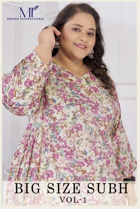 Moksh International Big Size Subh vol 1 catalog plus size kurtis wholesale 