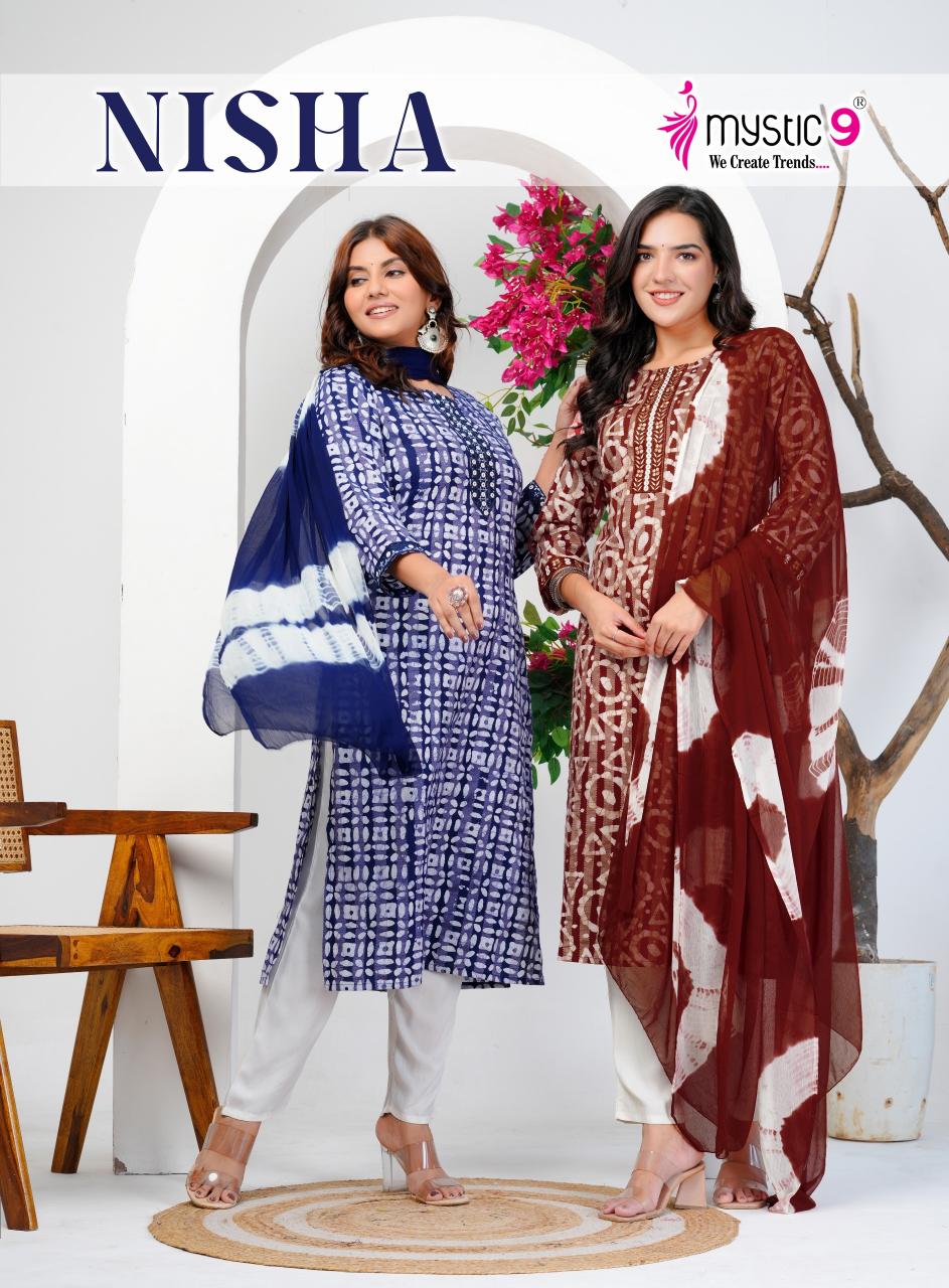 Mystic 9 Nisha vol 16 catalog cheap rate kurtis wholesale