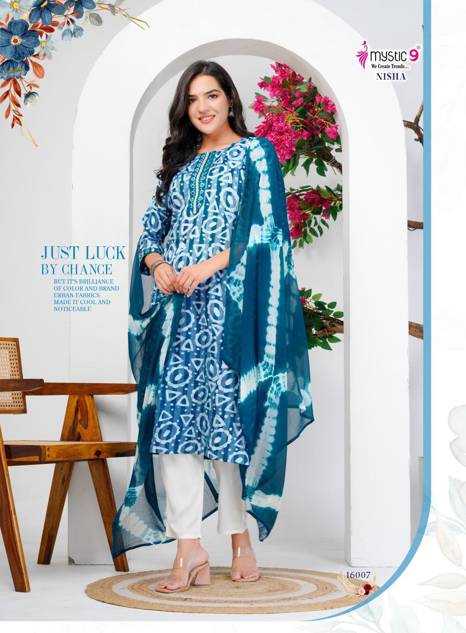 Mystic 9 Nisha vol 16 catalog cheap rate kurtis wholesale