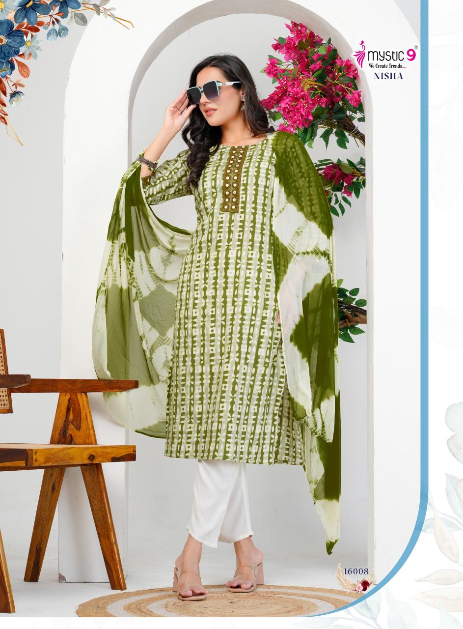 Mystic 9 Nisha vol 16 catalog cheap rate kurtis wholesale