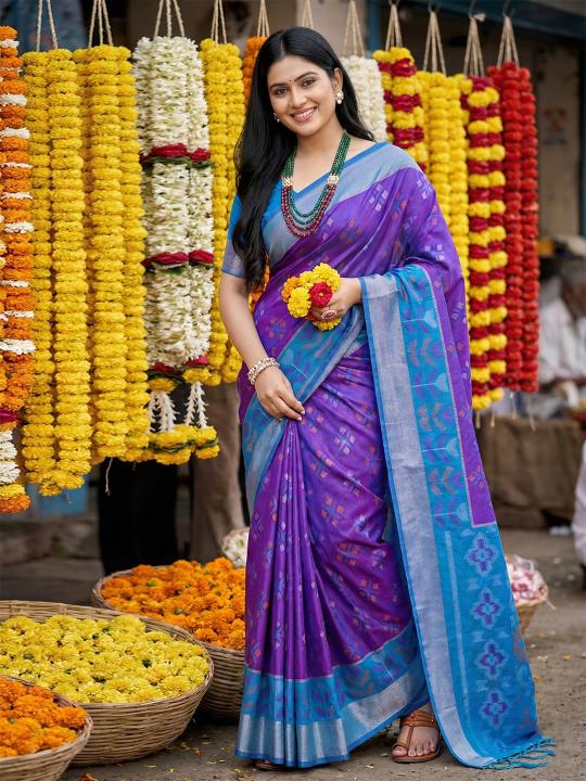 NAVYA SILK VOL 4 by SHREE SHYAM FASHION fancy designer Pochampalli Soft Silk fabric saree wholesale with Fancy latkan