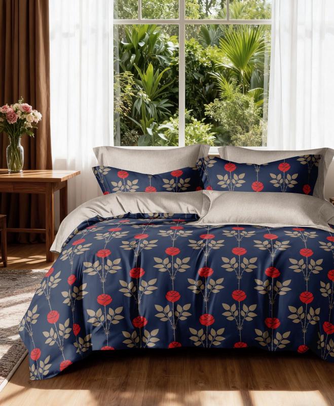 Printed Double Bed Bedsheet Set Online – Soft Cotton 6 Piece Set ₹449