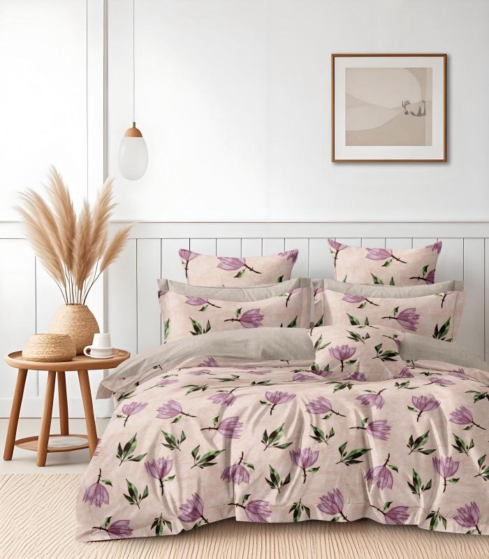 Printed Double Bed Bedsheet Set Online – Soft Cotton 6 Piece Set ₹449