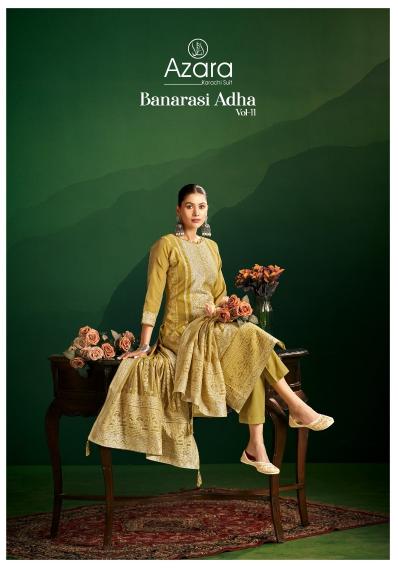 Radhika Azara Banarashi Adah Vol 11 catalog surat dress material shop