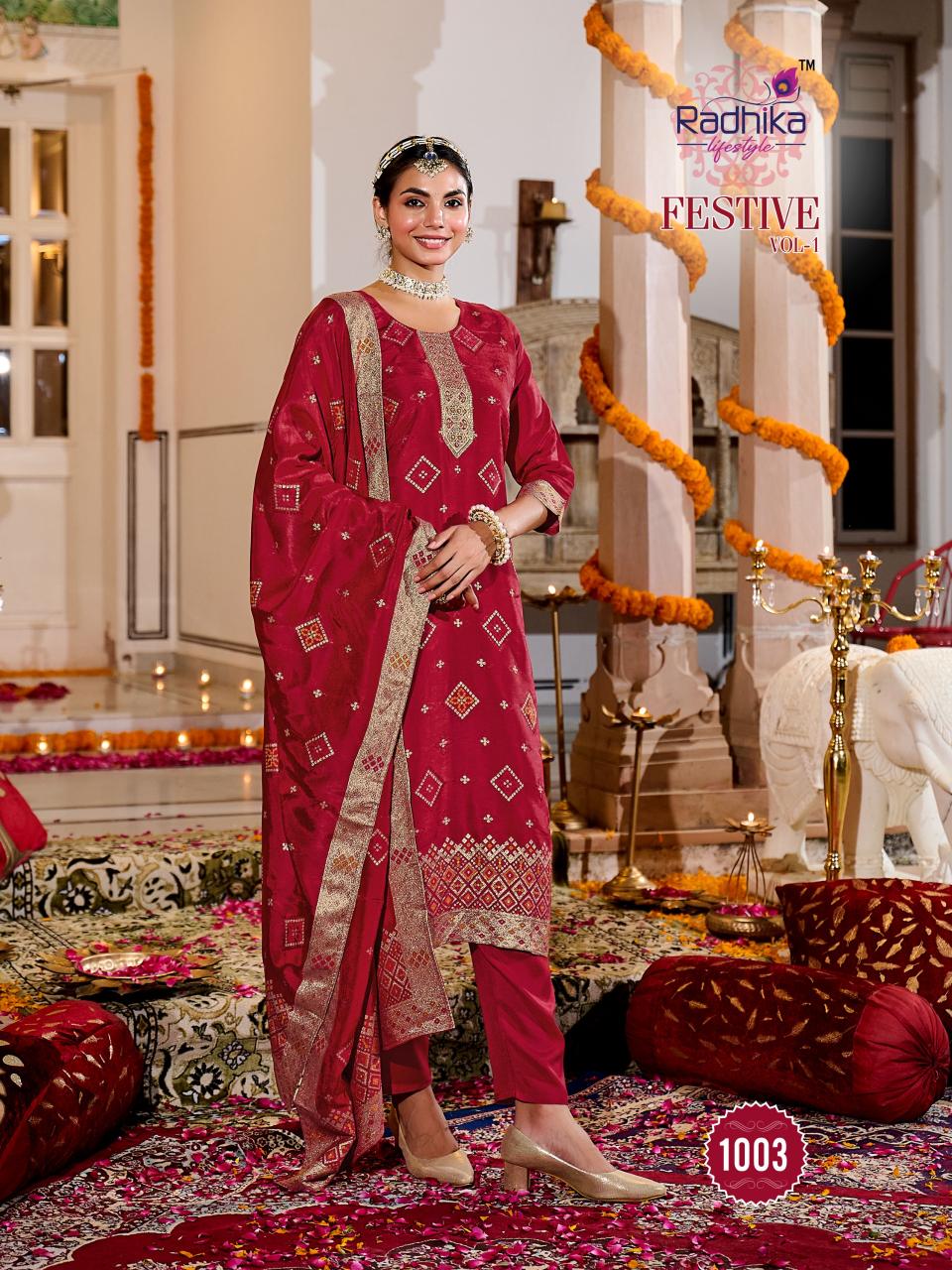 Radhika Lifestyle Festive vol 1 catalog branded kurtis eholesaler