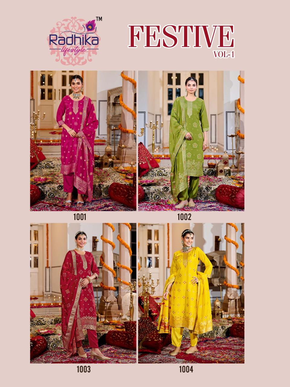 Radhika Lifestyle Festive vol 1 catalog branded kurtis eholesaler