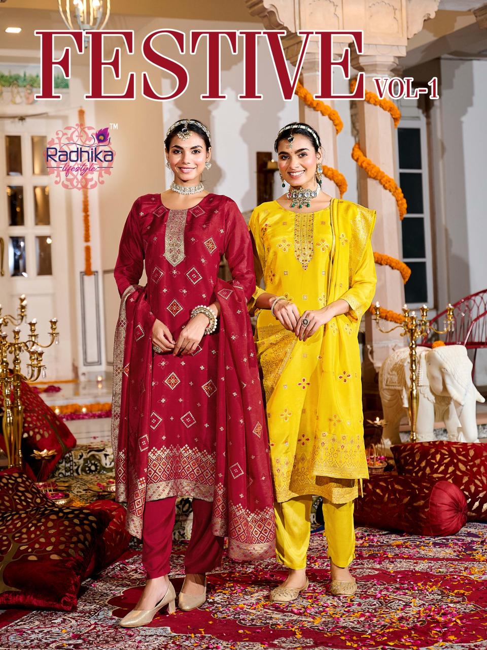Radhika Lifestyle Festive vol 1 catalog branded kurtis eholesaler