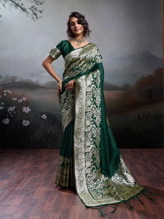 RAJWADA SILK by SHREE SHYAM FASHION fancy designer Soft SILK BLEND fabric saree wholesale with Fancy latkan