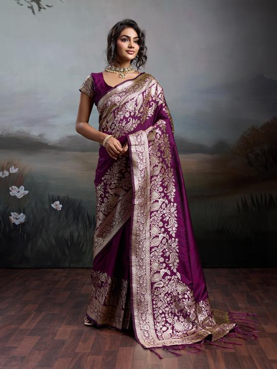 RAJWADA SILK by SHREE SHYAM FASHION fancy designer Soft SILK BLEND fabric saree wholesale with Fancy latkan