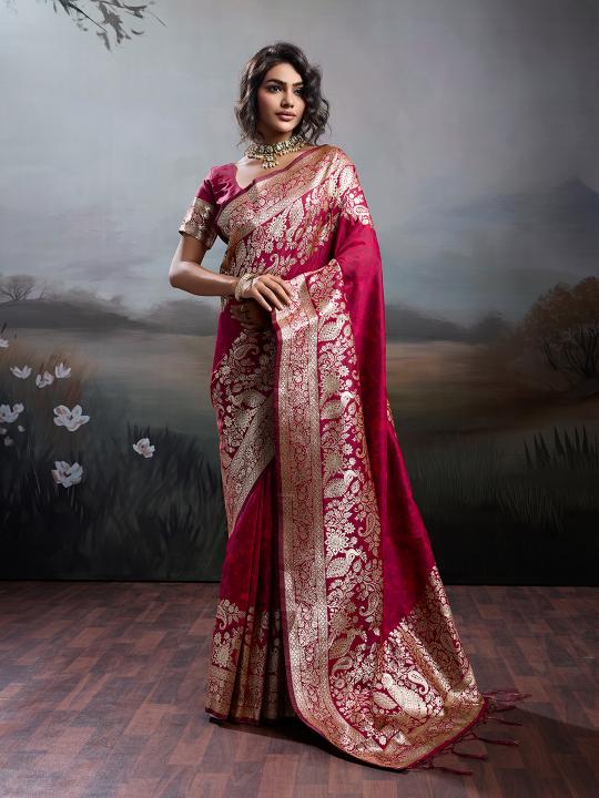 RAJWADA SILK by SHREE SHYAM FASHION fancy designer Soft SILK BLEND fabric saree wholesale with Fancy latkan