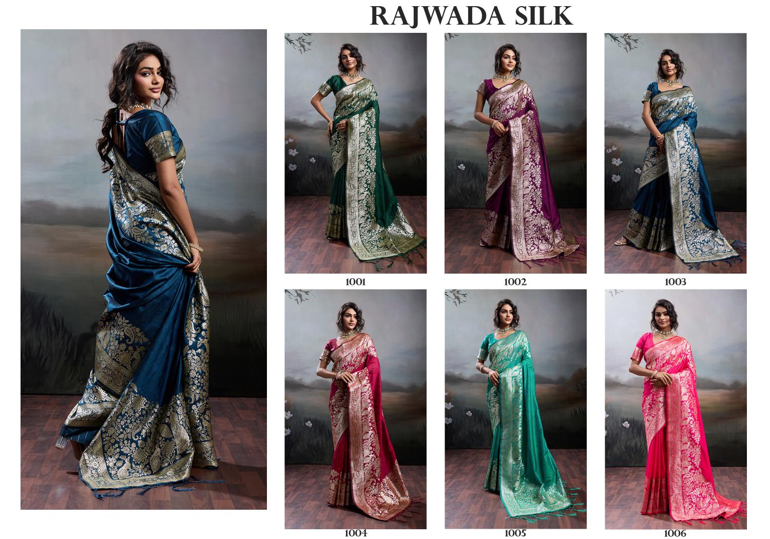 RAJWADA SILK by SHREE SHYAM FASHION fancy designer Soft SILK BLEND fabric saree wholesale with Fancy latkan