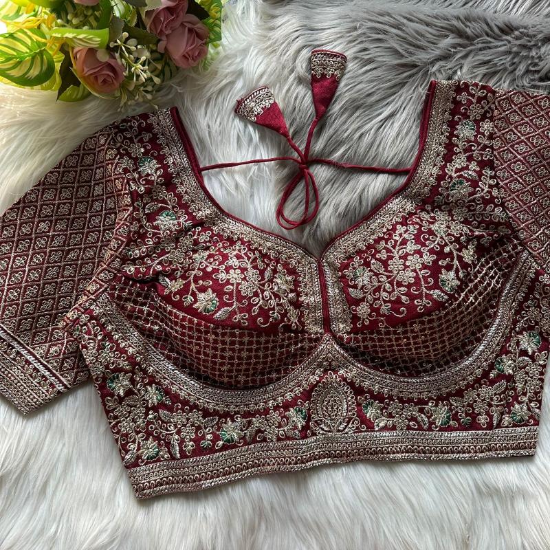 Sabella Heavy Gold Jari catalog desginer work wedding blouse