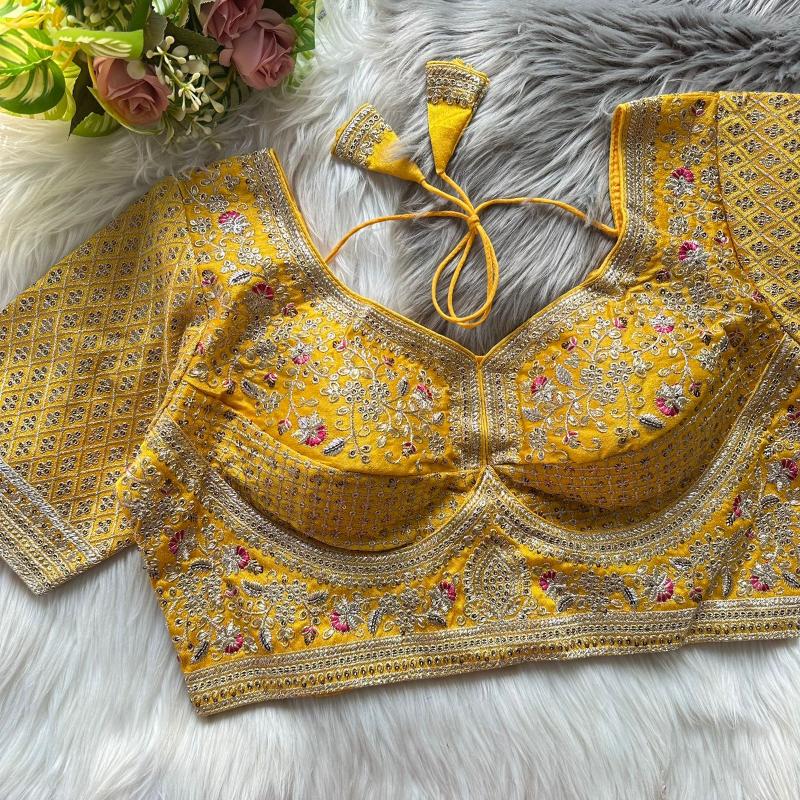 Sabella Heavy Gold Jari catalog desginer work wedding blouse