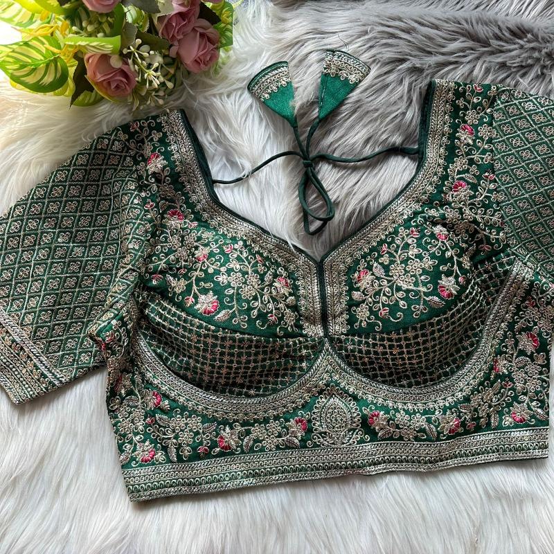 Sabella Heavy Gold Jari catalog desginer work wedding blouse