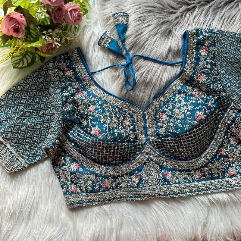 Sabella Heavy Gold Jari catalog desginer work wedding blouse