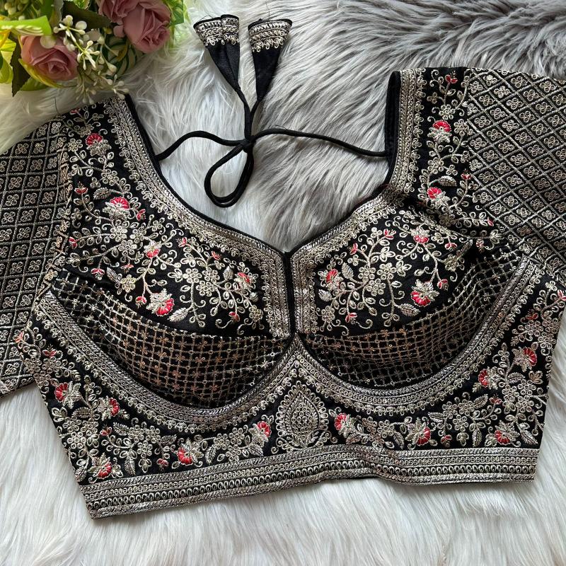 Sabella Heavy Gold Jari catalog desginer work wedding blouse