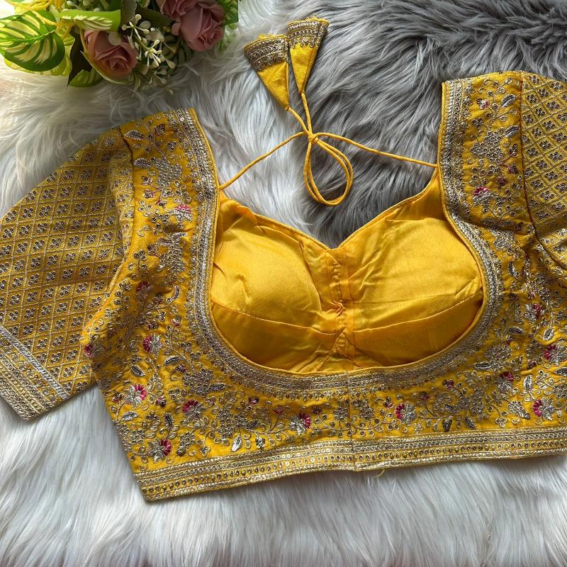 Sabella Heavy Gold Jari catalog desginer work wedding blouse