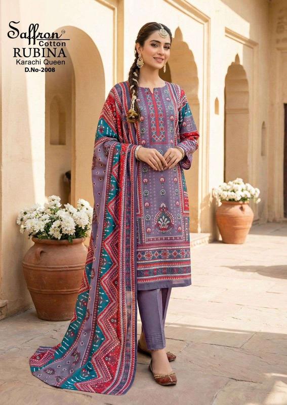 Saffron Cotton Rubina Vol-2 – Pakistani Kurti Pant With Dupatta - Wholesale Catalog