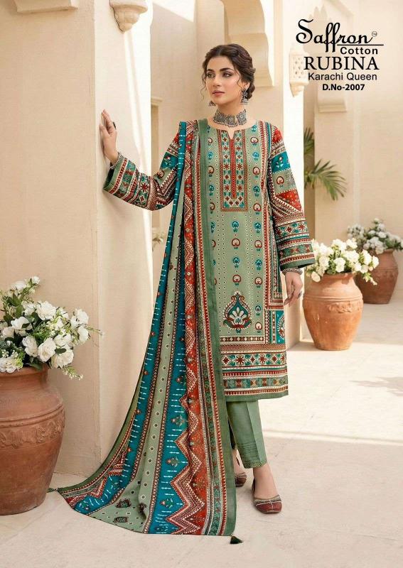 Saffron Cotton Rubina Vol-2 – Pakistani Kurti Pant With Dupatta - Wholesale Catalog