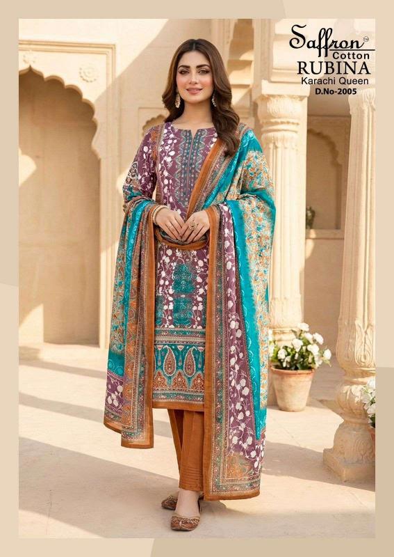 Saffron Cotton Rubina Vol-2 – Pakistani Kurti Pant With Dupatta - Wholesale Catalog