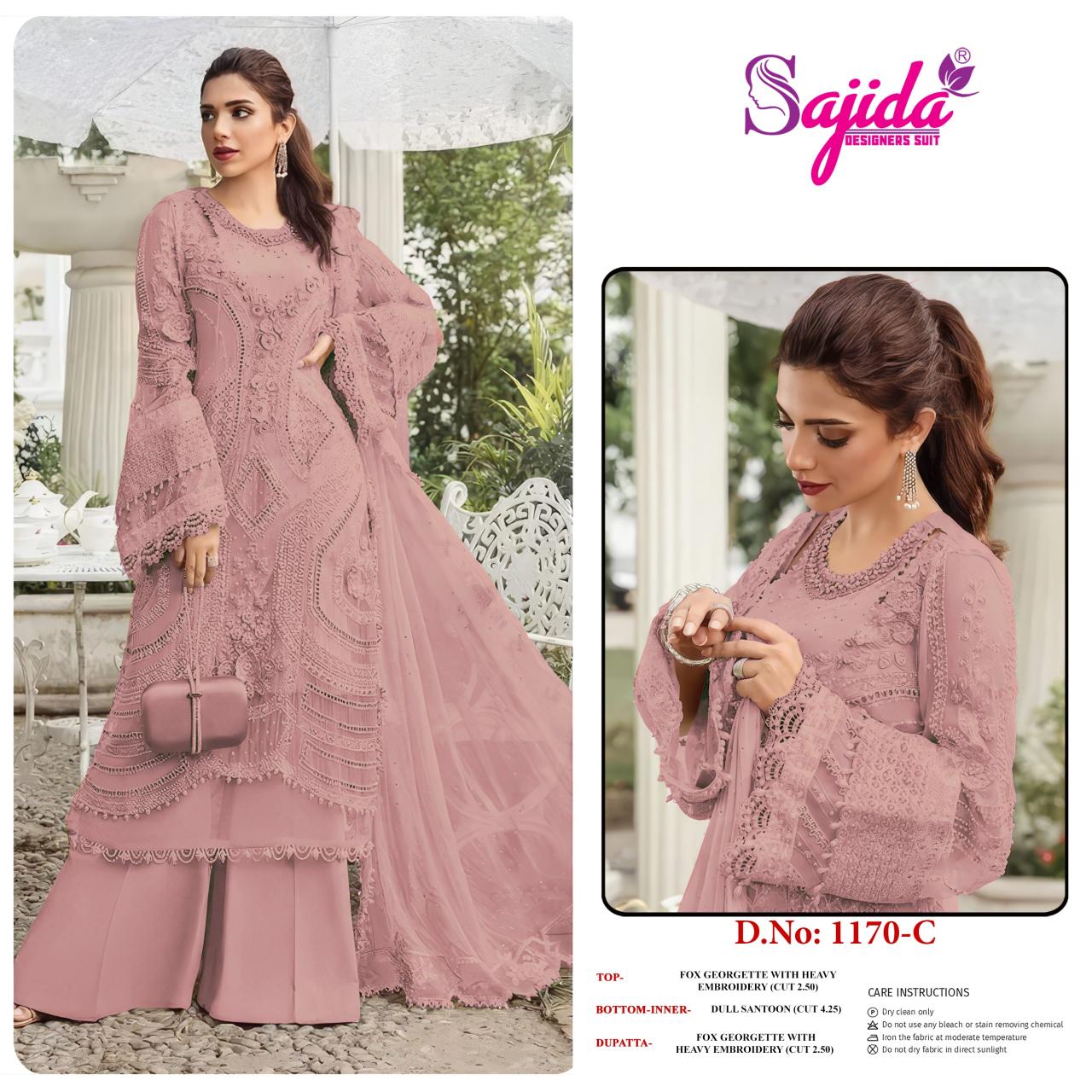 Sajida 1170 catalog original pakistani suits wholesale india
