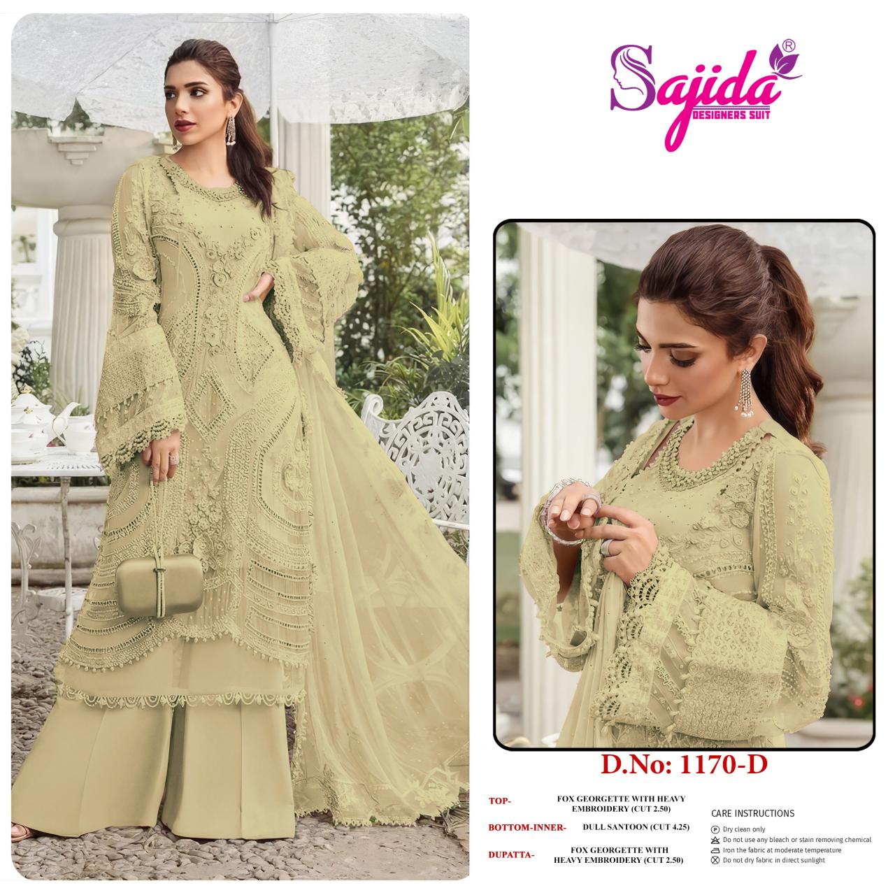 Sajida 1170 catalog original pakistani suits wholesale india