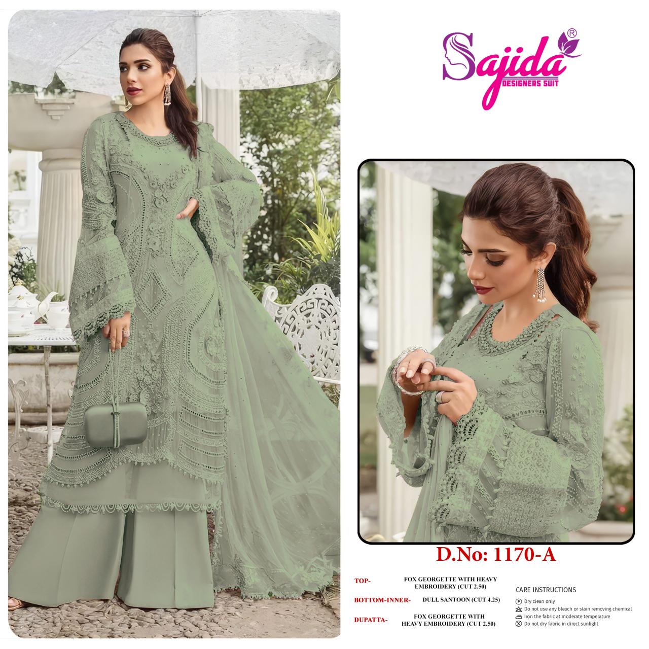 Sajida 1170 catalog original pakistani suits wholesale india